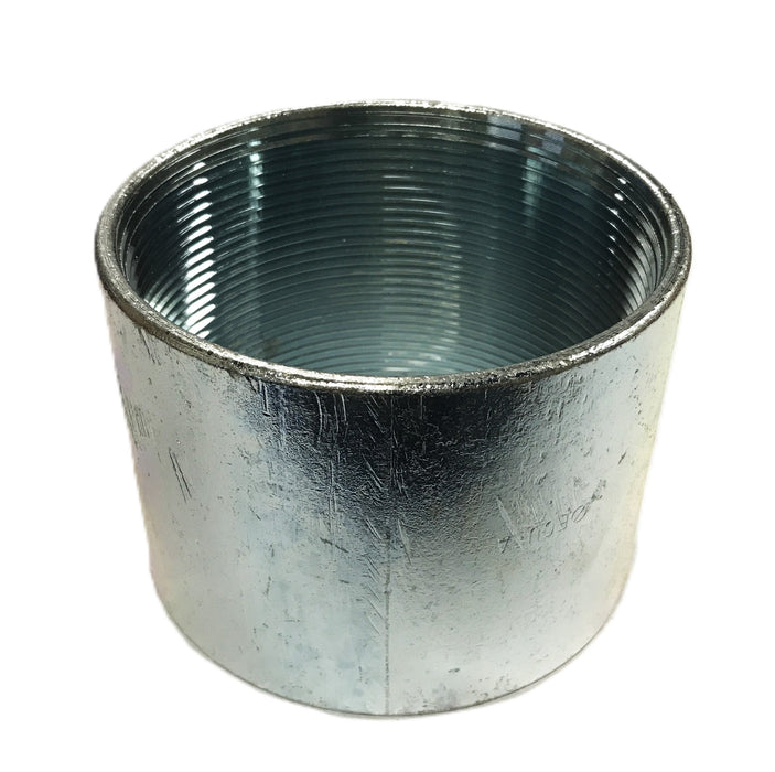 Unbranded 4-1/2 inch x 3-1/2 inch Galvanized Steel Conduit Coupling NOS