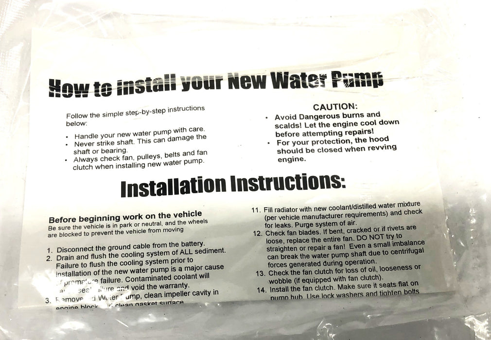 Total Source Forklift Water Pump LP126-9074 NOS