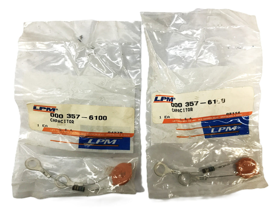 LPM Forklift Capacitor 357-6100 [Lot of 2] NOS