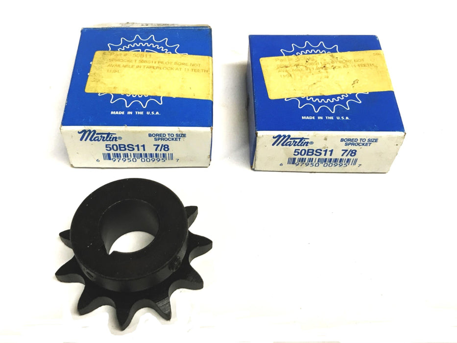Martin 7/8 inch Roller Chain Sprocket 50B11-7/8 [Lot of 2] NOS