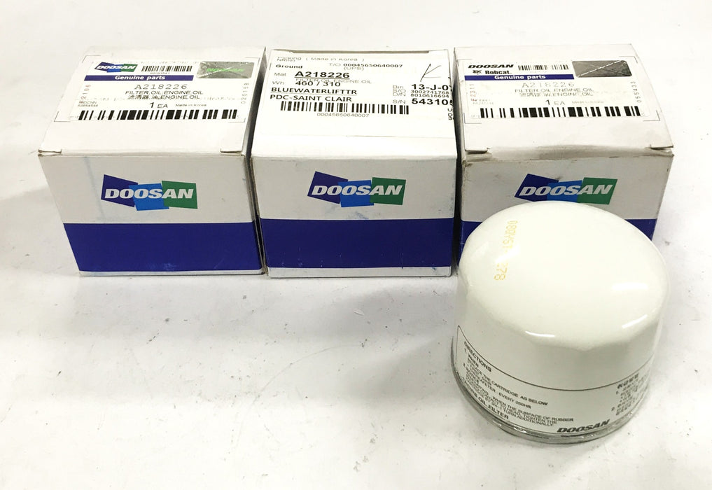 Doosan Bobcat Oil Filter A218226 [Lot of 3] NOS