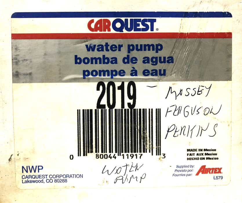 Carquest Water Pump For Massey Ferguson Forklift 2019 NOS