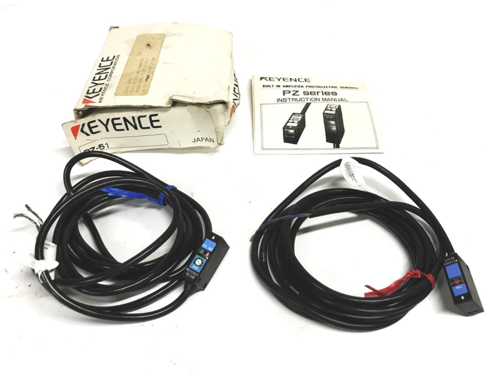 Keyence PZ Series Photelectric Sensor PZ-51T [Lot of 2] USED