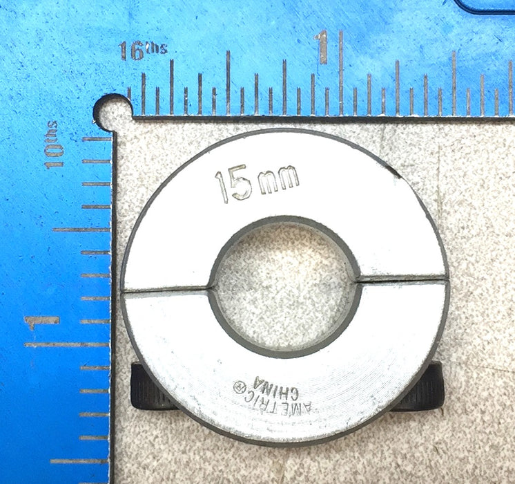 Ametric 15mm Double-Split Steel Shaft Collar [Lot of 4] NOS