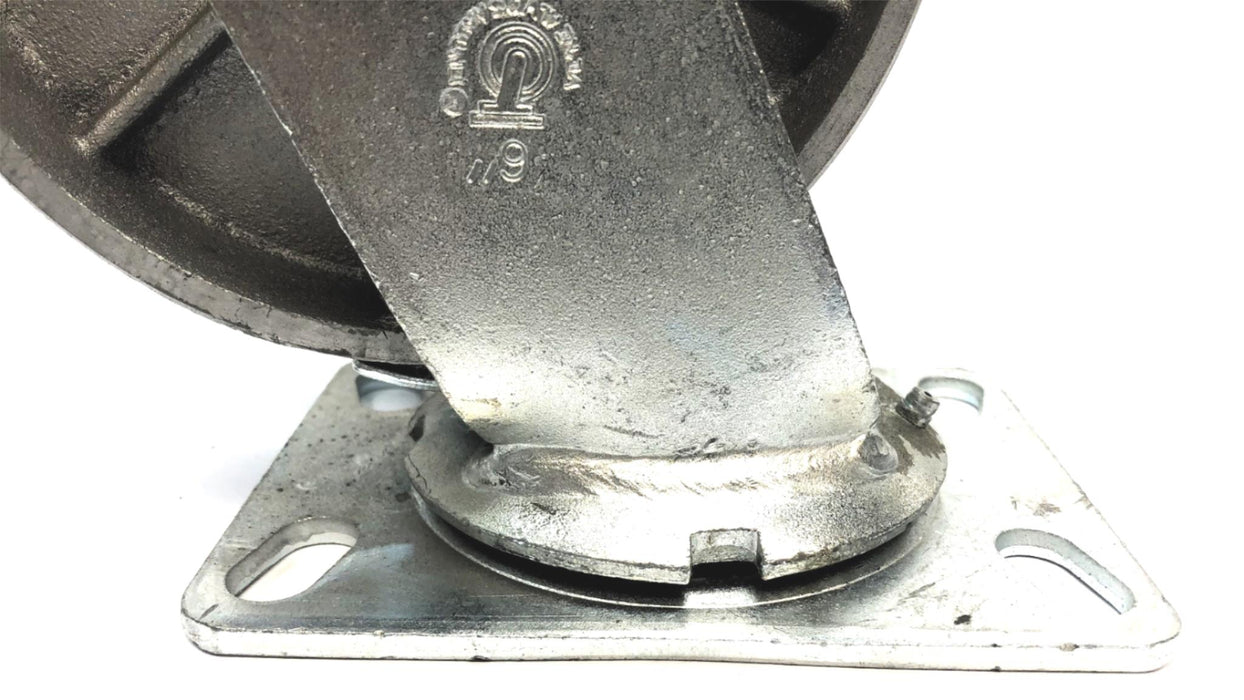 We're Always Around 6" Caster Wheel W/ Brake & 6-1/4 x 4-1/2" Swivel Plate NOS