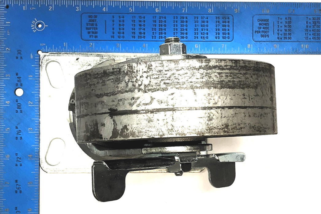 We're Always Around 6" Caster Wheel W/ Brake & 6-1/4 x 4-1/2" Swivel Plate NOS