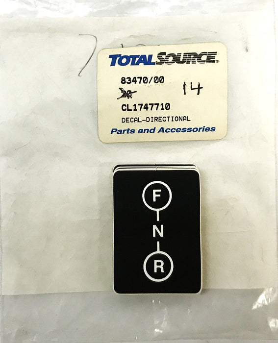 Total Source Forklift Clark Directional Decal (F-N-R) CL1747710 [Lot of 14] NOS