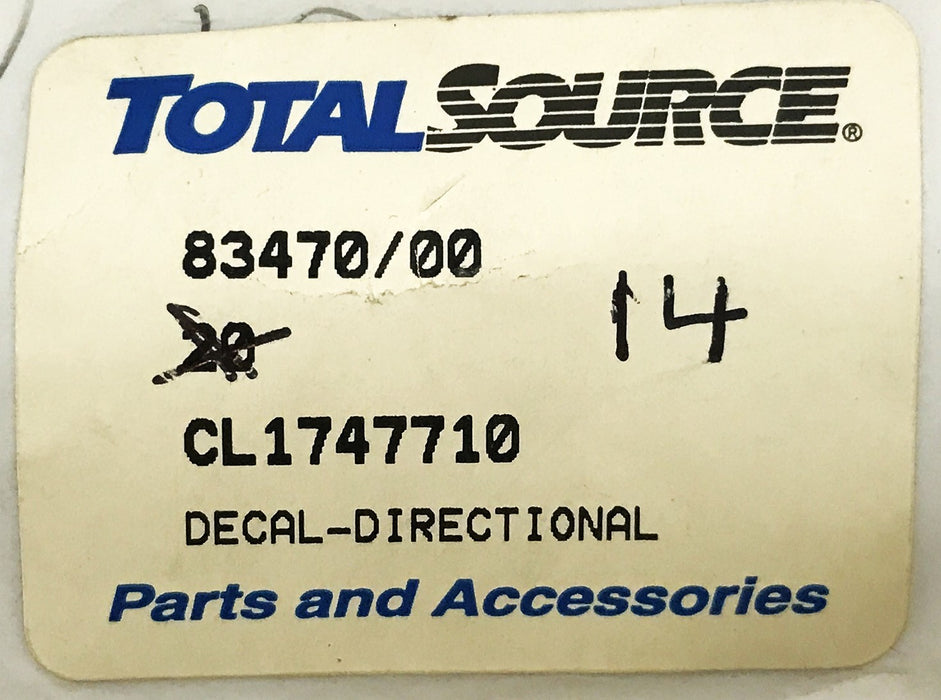 Total Source Forklift Clark Directional Decal (F-N-R) CL1747710 [Lot of 14] NOS