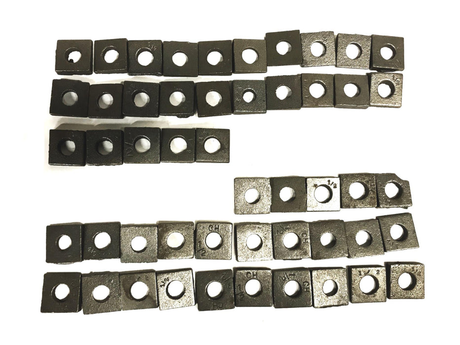 Unbranded 1/2 inch Black Malleable Steel Wedge Washers [Lot of 50] NOS