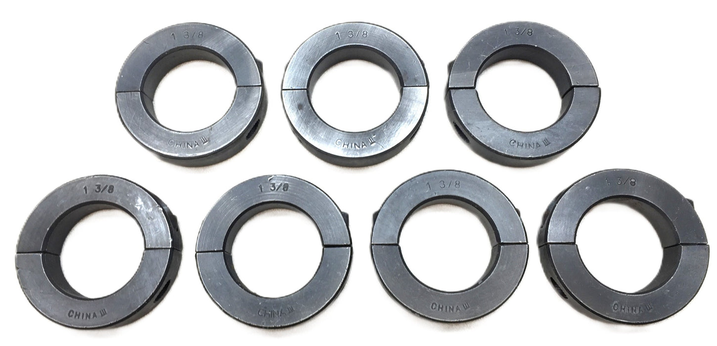 Unbranded 1-3/8" 2-Piece Split Black Oxide Collar w/Set Screw [Lot of 7] NOS