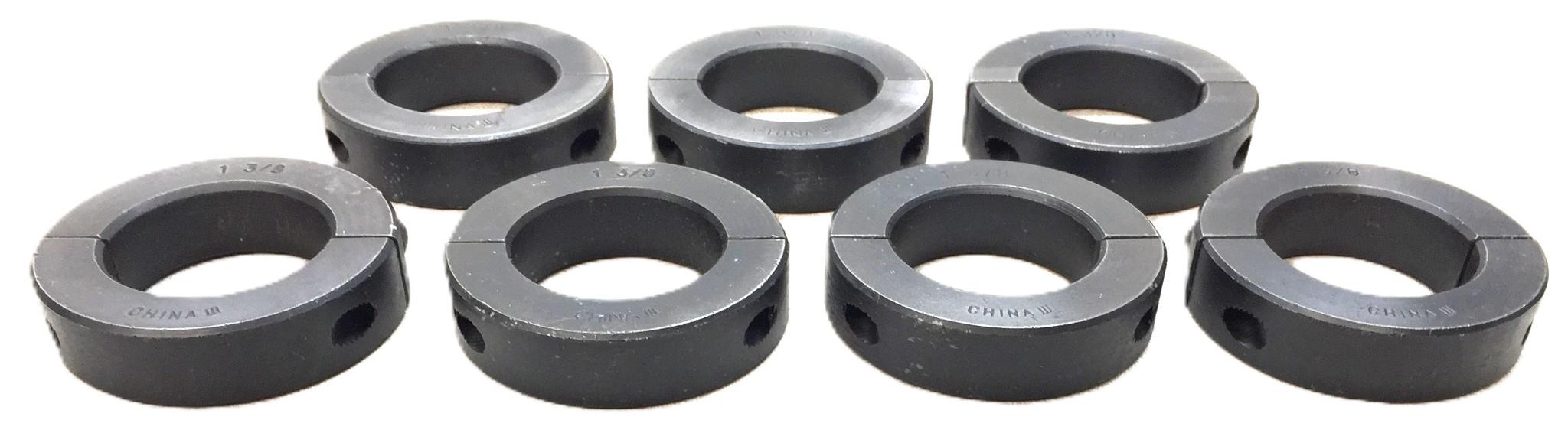 Unbranded 1-3/8" 2-Piece Split Black Oxide Collar w/Set Screw [Lot of 7] NOS