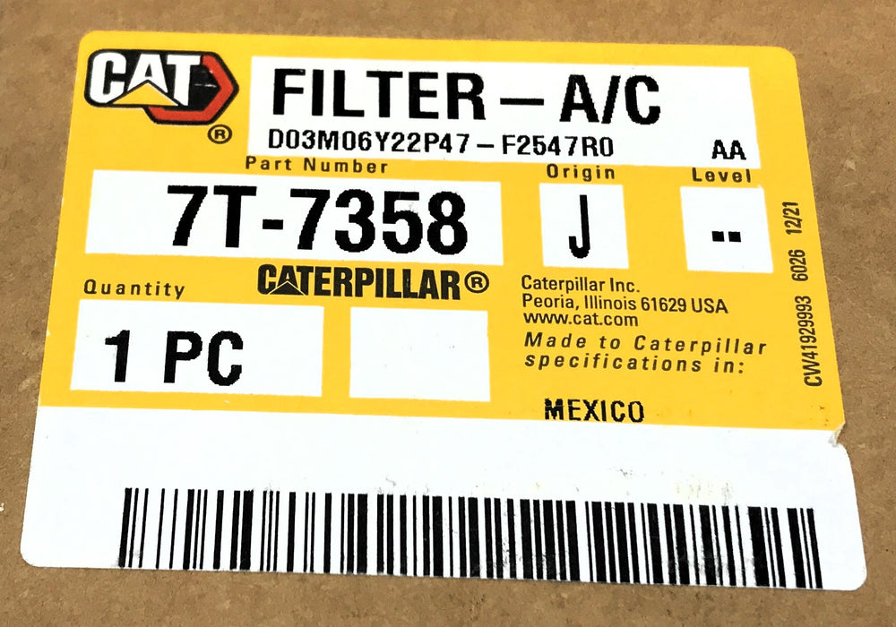 CAT Air Cabin Filter 7T-7358 NOS