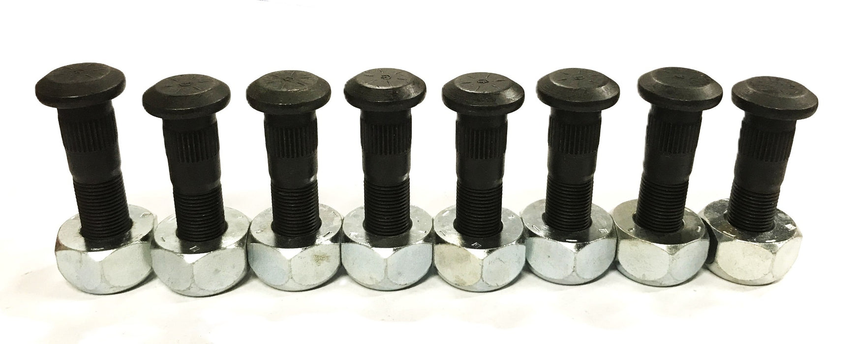 Euclid 2-5/8 Round Serrated Left Hand Wheel Stud and Nut E-4966-L [Lot of 8] NOS