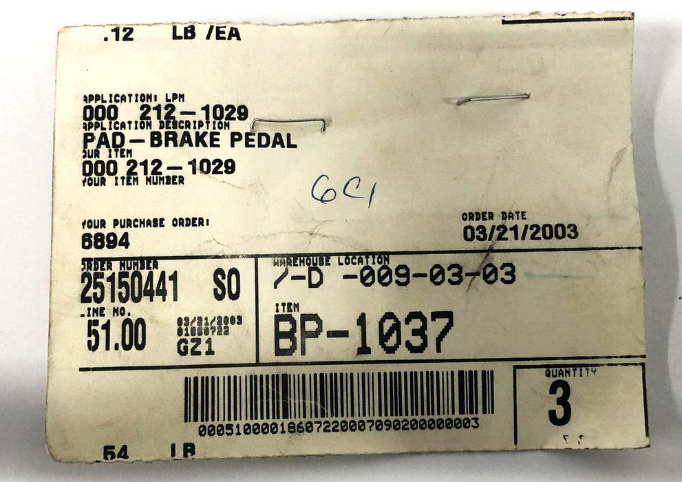 Unbranded Forklift Pedal Pad 212-1029 [Lot of 2] NOS