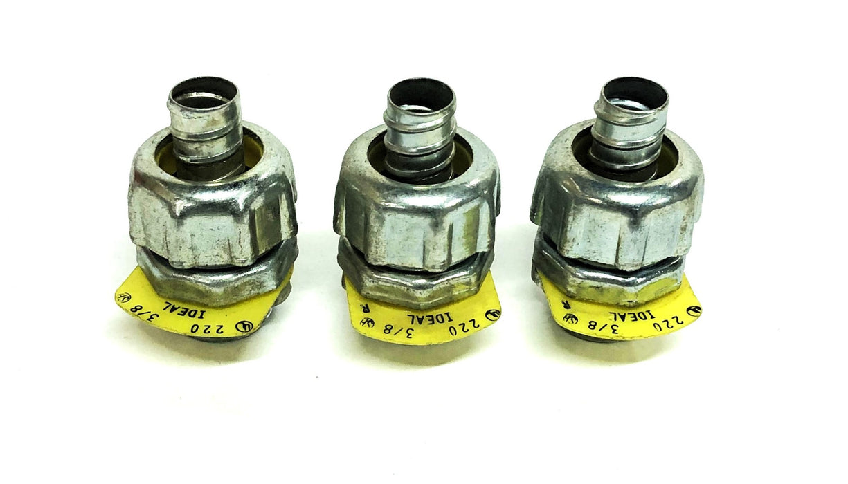 Ideal 3/8 Inch Straight Conduit Connector 220 [Lot of 3] NOS
