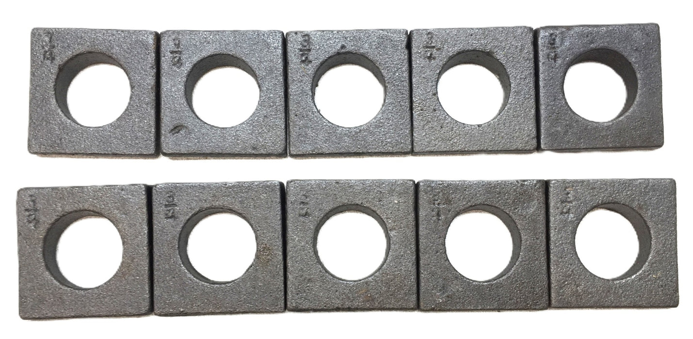 Unbranded Malleable Iron Beveled Square Washer 1/2 [Lot of 10] NOS