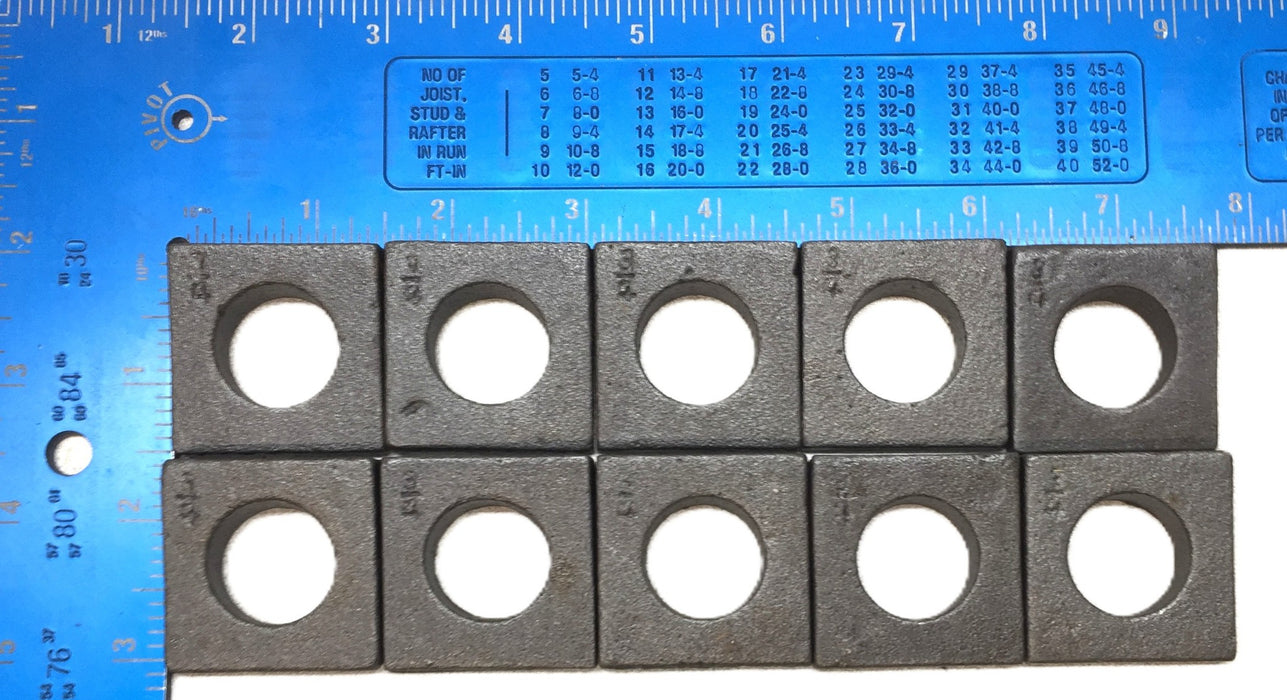 Unbranded Malleable Iron Beveled Square Washer 1/2 [Lot of 10] NOS