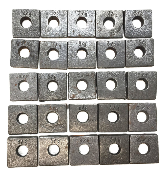 Unbranded Malleable Iron Beveled Square Washer 3/8 [Lot of 25] NOS