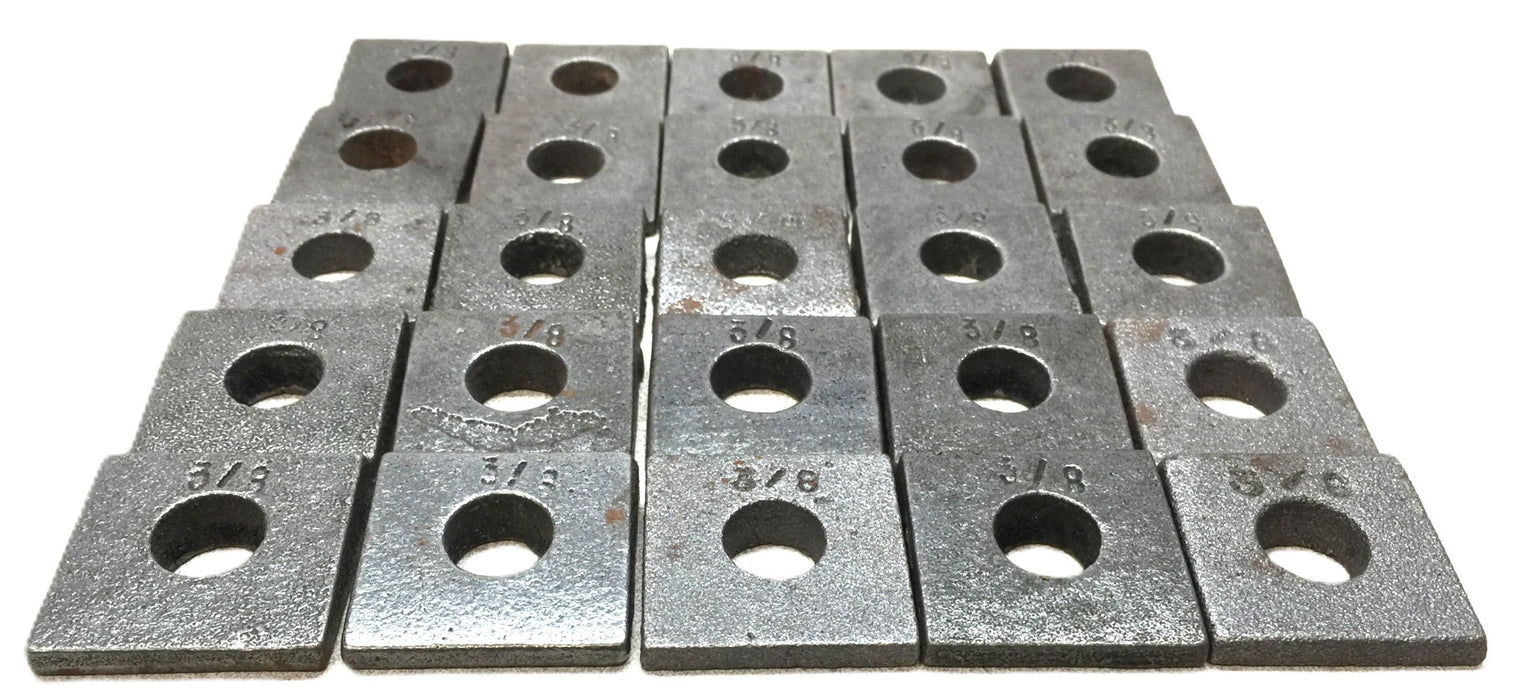 Unbranded Malleable Iron Beveled Square Washer 3/8 [Lot of 25] NOS
