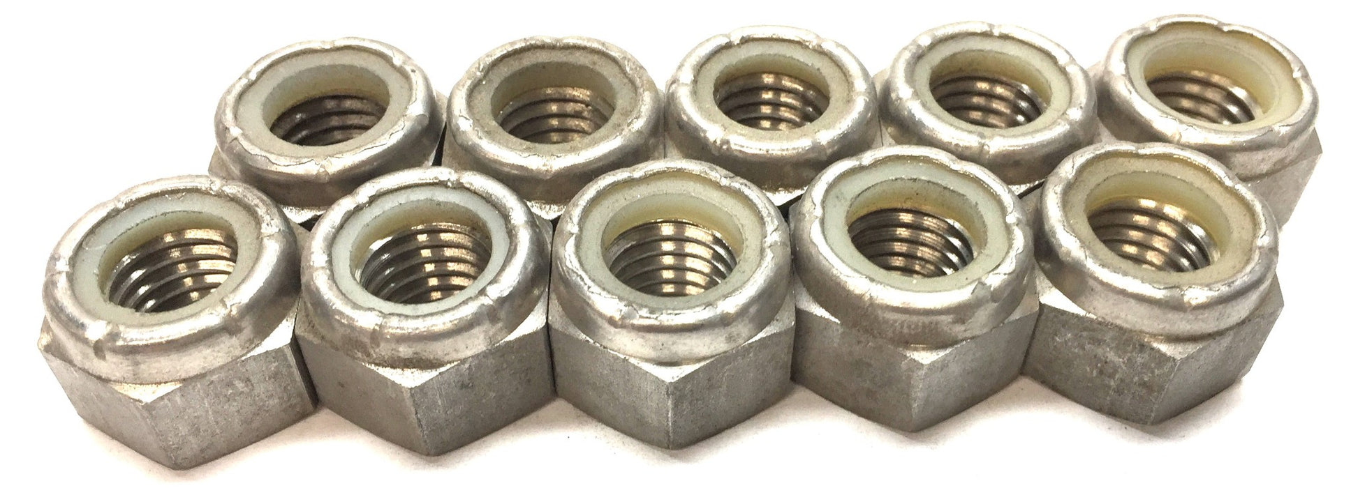 Unbranded 9/16"-12 Stainless Steel Lock Nut with Nylon Insert [Lot of 10] NOS