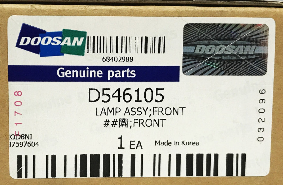 Doosan Daewoo Front Lamp Assembly D546105 NOS