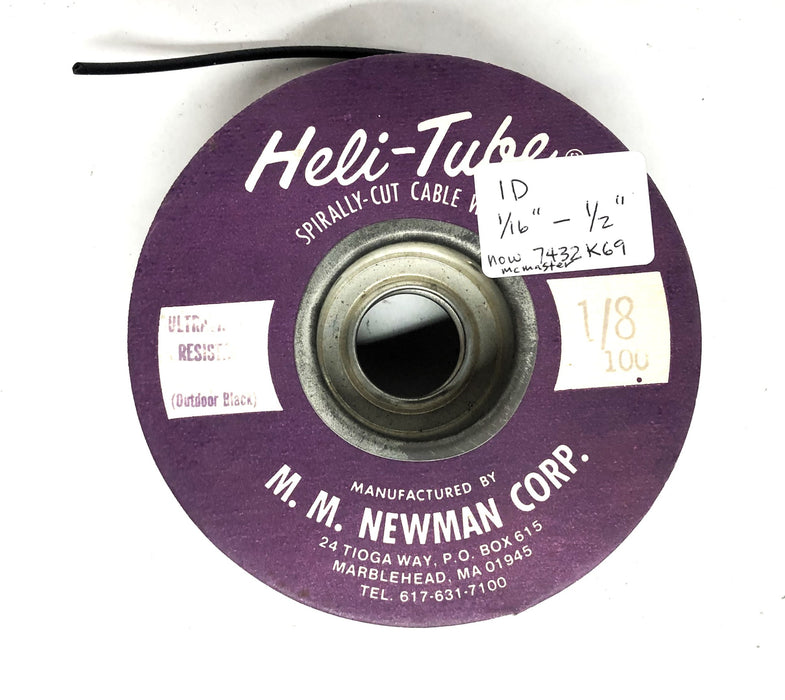 Heli-Tube 100 Foot Spirally Cut Cable Wrap 1/8 Inch NOS