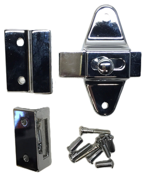 Unbranded Chrome Plated Slide Latch and Keeper Set 50560 [Lot of 2] NOS