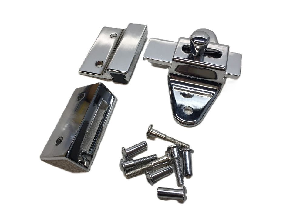 Unbranded Chrome Plated Slide Latch and Keeper Set 50560 [Lot of 2] NOS