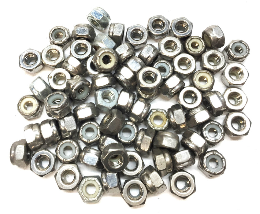 Unbranded #10-32 Stainless Steel Lock Nut with Nylon Insert [Lot of 75] NOS