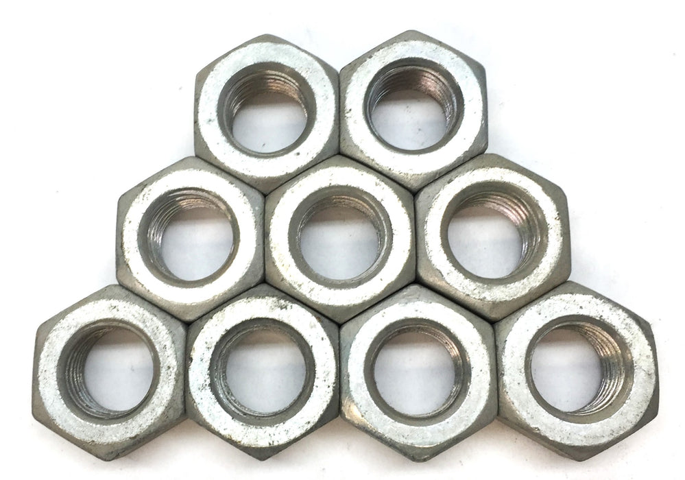 Unbranded .75"ID x 1.40"OD Galvanized Open Steel Hex Nut [Lot of 9] NOS