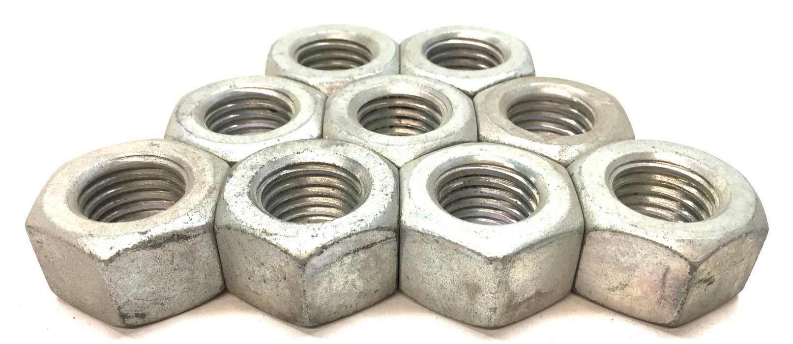 Unbranded .75"ID x 1.40"OD Galvanized Open Steel Hex Nut [Lot of 9] NOS
