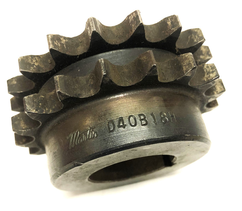 Martin 1.26 Inch Bore 18 Tooth Double Row Roller Chain Sprocket D40B18H USED