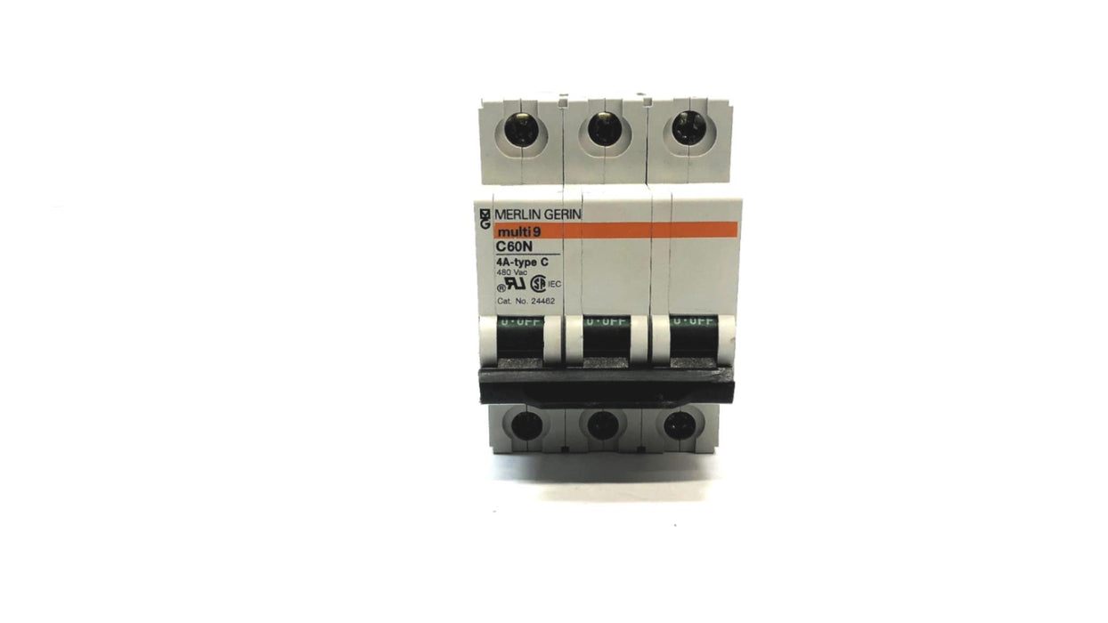 Square D/Merlin Gerin 480 VAC 4 AMP Circuit Breaker 24462 (MG24462) (C60N) NOS