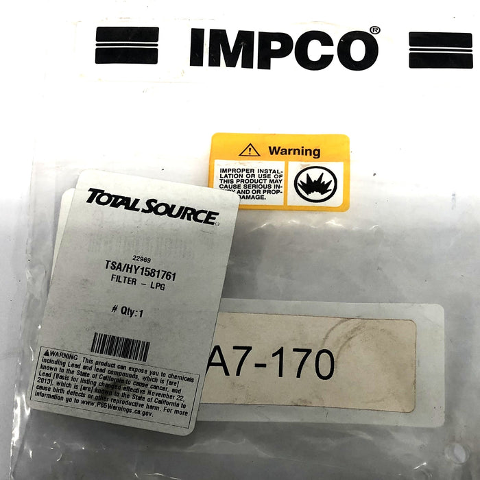 Total Source LPG Filter For Hyster Forklift HY1581761 NOS