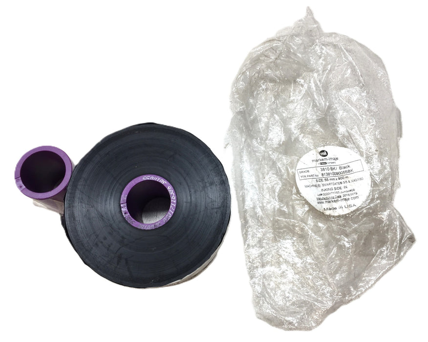 Markem-Imaje 3810 BK/Black 55mmx900mm Smartdate 3/5 & X40/X60 813810090055BK NOS