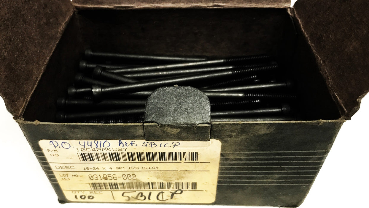 Brighton Best Socket Head Cap Screws10-24 x 4 inch [Lot of 100] NOS