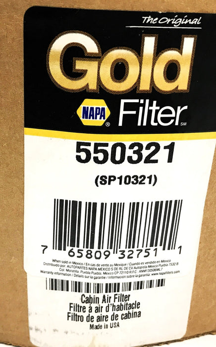 Napa Gold Cabin Air Filter 550321 (SP10321) NOS
