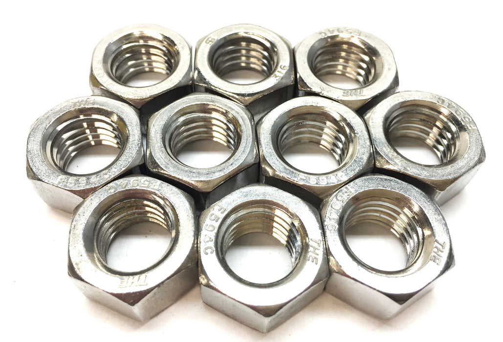 THE 1/2"-13 Stainless Steel Open Hex Nut F594C [Lot of 10] NOS