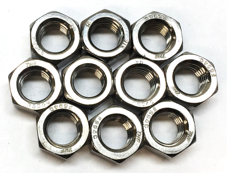 THE 1/2"-13 Stainless Steel Open Hex Nut F594C [Lot of 10] NOS