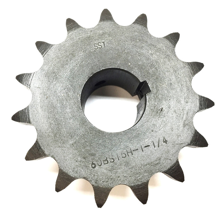 SST 15-Tooth 1-1/4" Bore 60 Pitch Roller Chain Sprocket 60BS15H-1-1/4 NOS