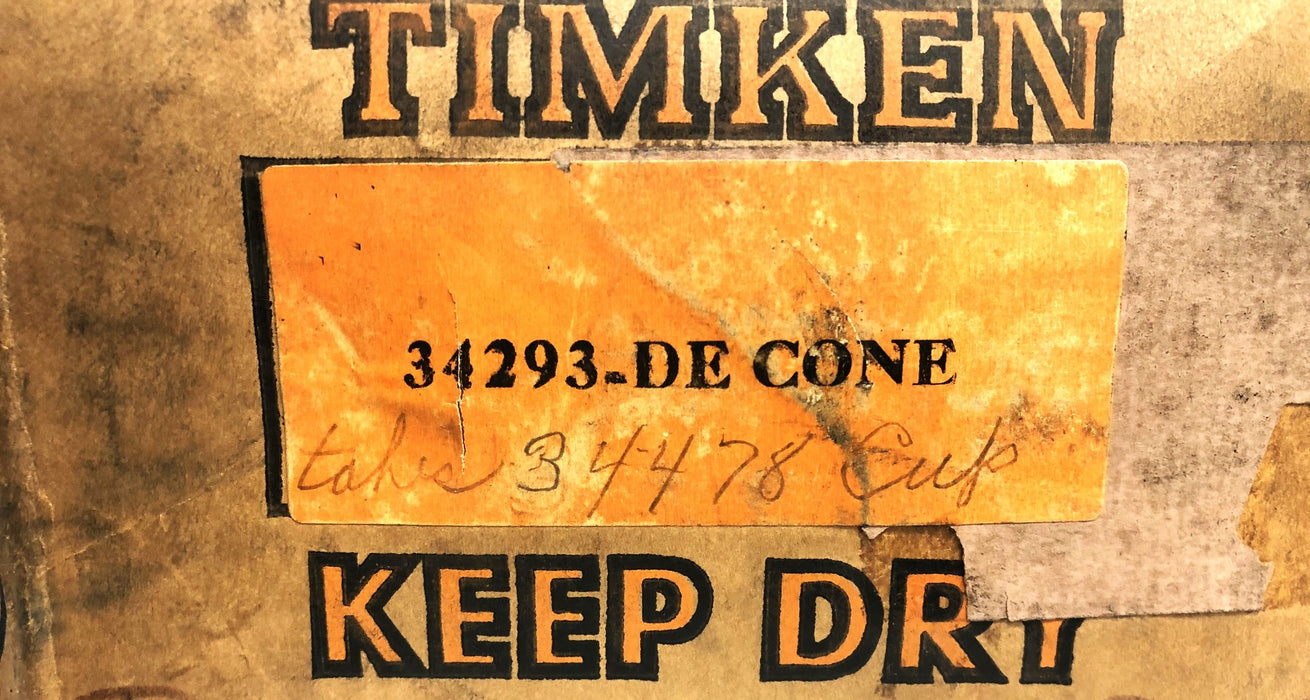 Timken 2-15/16 Double Tapered Roller Bearing Set 34293DE NOS