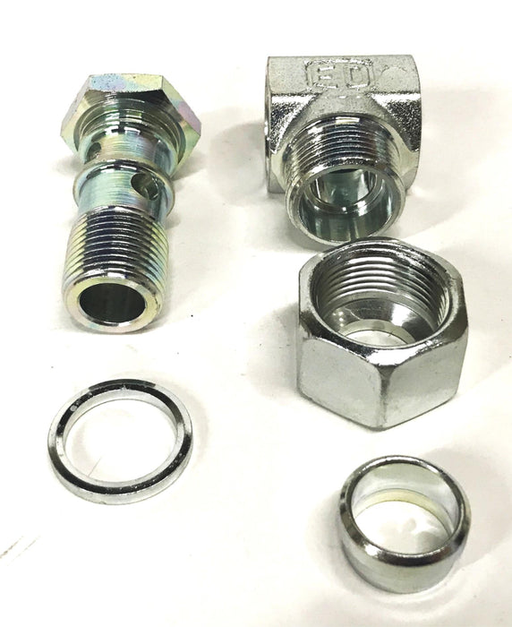 Parker Ermeto 5-Piece Banjo Elbow Fitting 22M x 18M 5007908 [Lot of 2] NOS