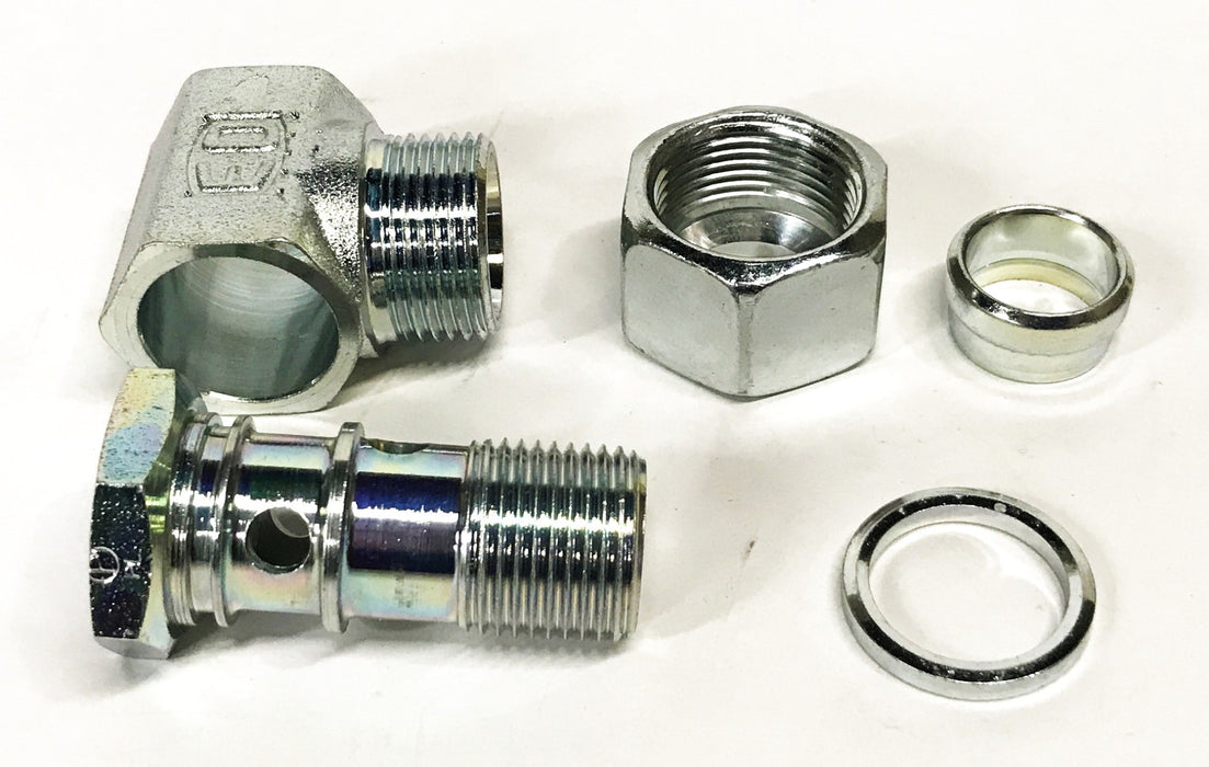 Parker Ermeto 5-Piece Banjo Elbow Fitting 22M x 18M 5007908 [Lot of 2] NOS