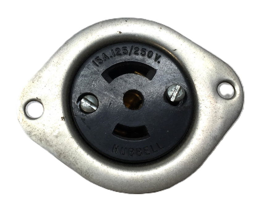 Hubbell 15A/125V Twist-Lock Flanged Receptacle HBL7596 [Lot of 2] NOS