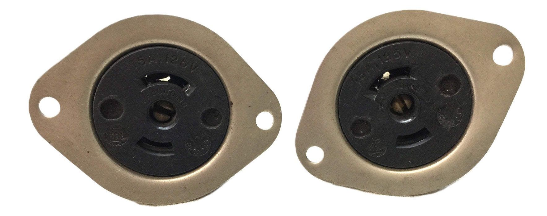 Hubbell 15A/125V Twist-Lock Flanged Receptacle HBL7596 [Lot of 2] NOS
