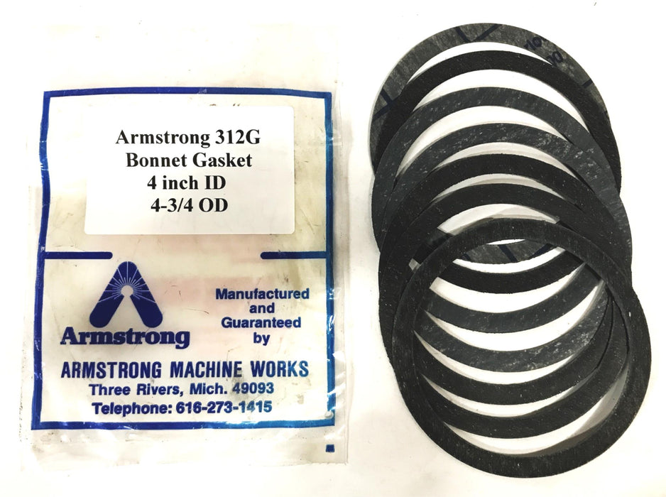 Armstrong 4 inch ID x 4-3/4 inch OD Bonnet Gasket 312G [Lot of 7] NOS