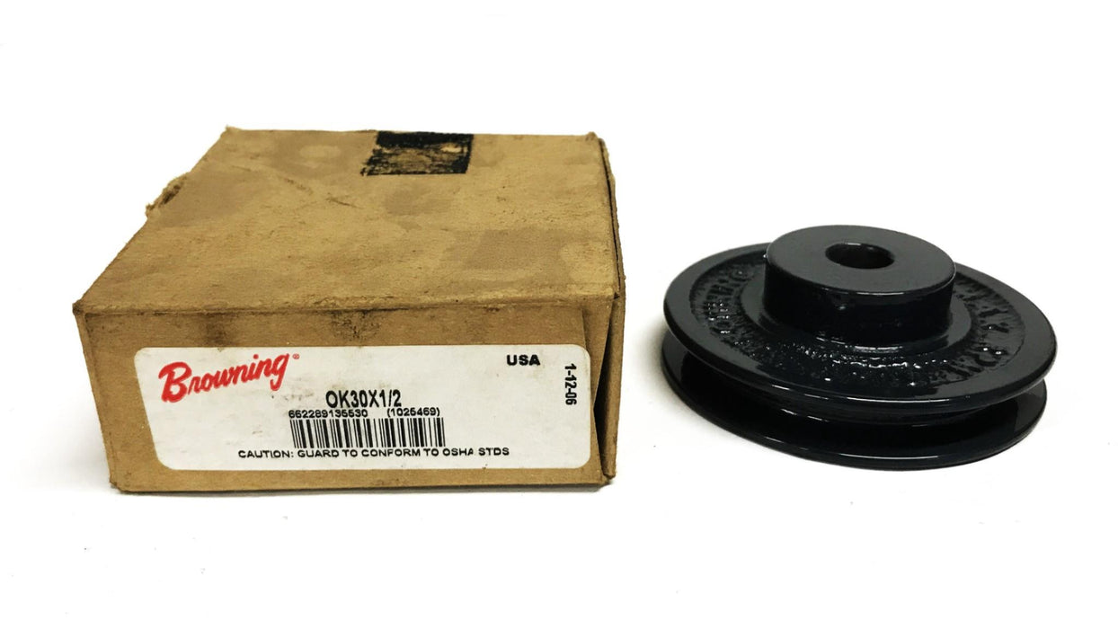 Browning 1/2 inch V-Belt Pulley/Sheave OK30X1/2 NOS