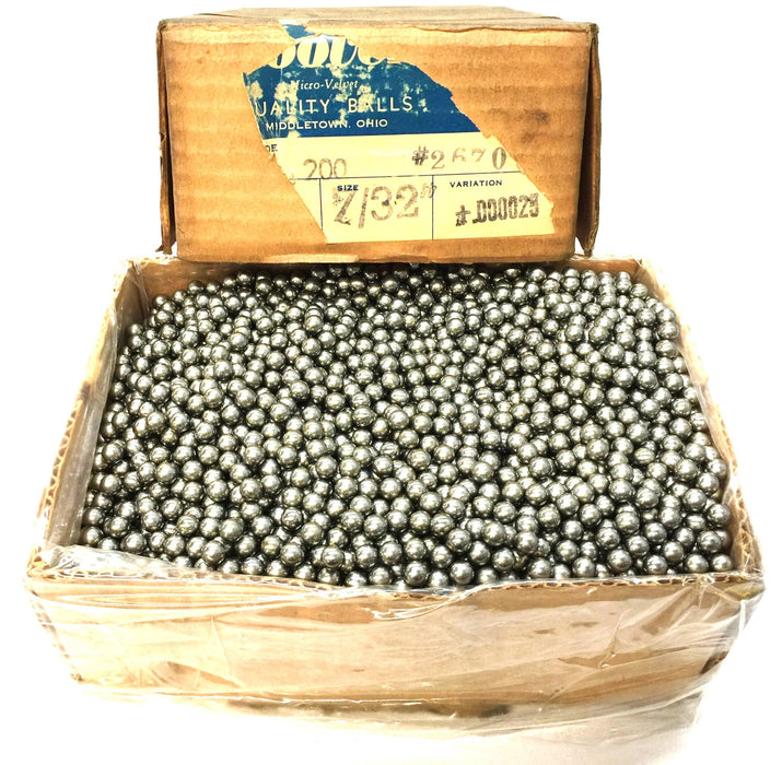 Hoover 7/32" Grade 200 Steel Bearing Ball Box 2670 (7000pcs/11lbs) NOS