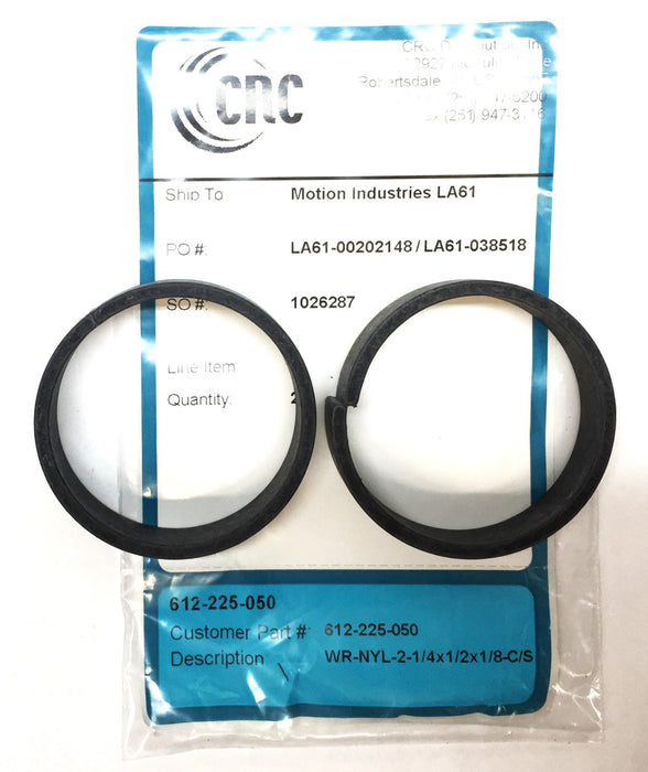 CRC WR-NYL-2-1/4x1/2x1/8-C/S Sealing Nylon Wear Ring 612-225-050 [Lot of 2] NOS