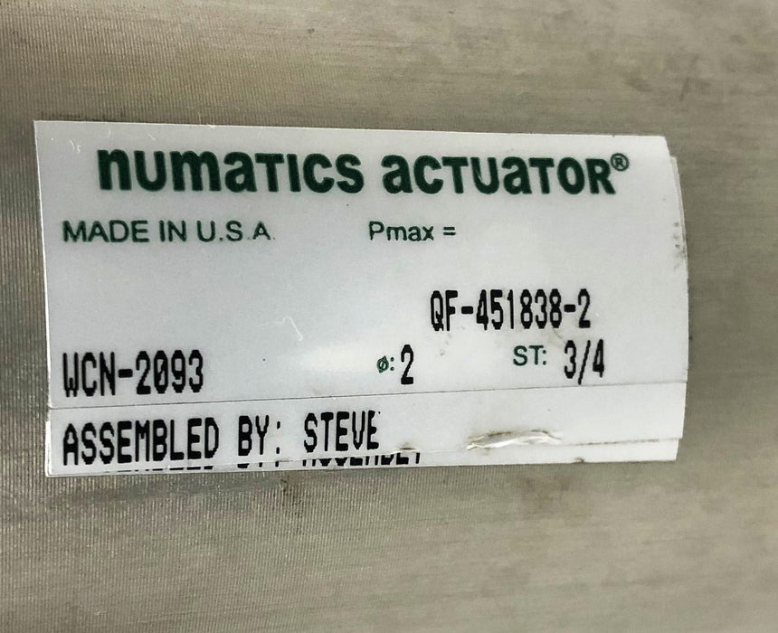 Numatics Actuator QF-451838-2 Compact Air Cylinder WCN-2093 NOS